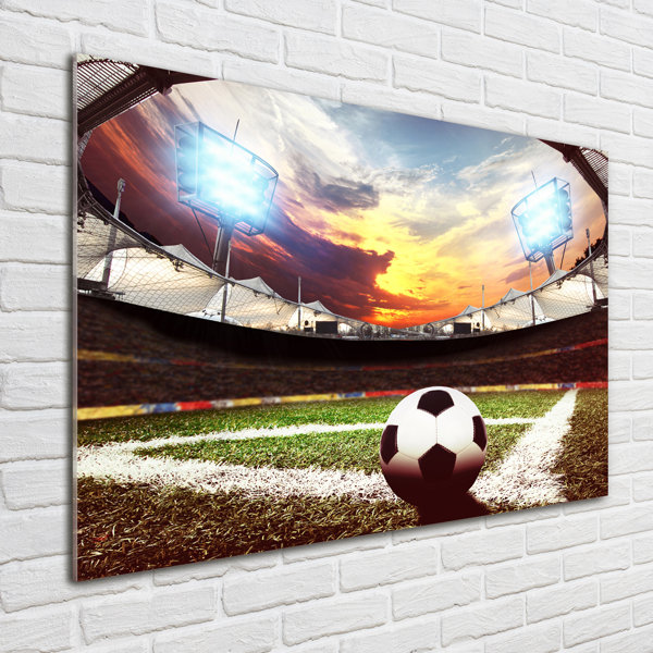 Ebern Designs Glasbild Ball In The Stadium Wayfair De